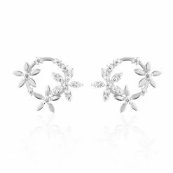 Histoire D'Or Boucles D'oreilles Pendantes Elinia Argent Blanc Oxyde De Zirconium