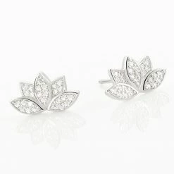 Histoire D'Or Boucles D'oreilles Puces Dinia Argent Blanc Oxyde De Zirconium -Colliers Fantaisie Soldes FAOFBZW1H9 view2