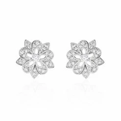 Histoire D'Or Boucles D'oreilles Puces Iona Argent Blanc Oxyde De Zirconium