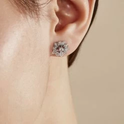 Histoire D'Or Boucles D'oreilles Puces Iona Argent Blanc Oxyde De Zirconium -Colliers Fantaisie Soldes FAOFBZW1M8 model1