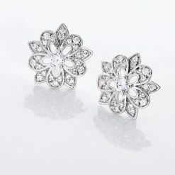 Histoire D'Or Boucles D'oreilles Puces Iona Argent Blanc Oxyde De Zirconium -Colliers Fantaisie Soldes FAOFBZW1M8 view2