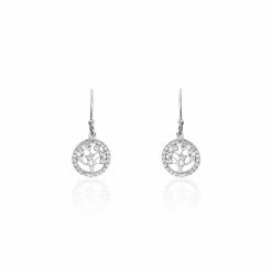 Histoire D'Or Boucles D'oreilles Pendantes Chimere Argent Blanc Oxyde De Zirconium