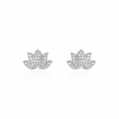 Histoire D'Or Boucles D'oreilles Puces Cassien Argent Blanc Oxyde De Zirconium