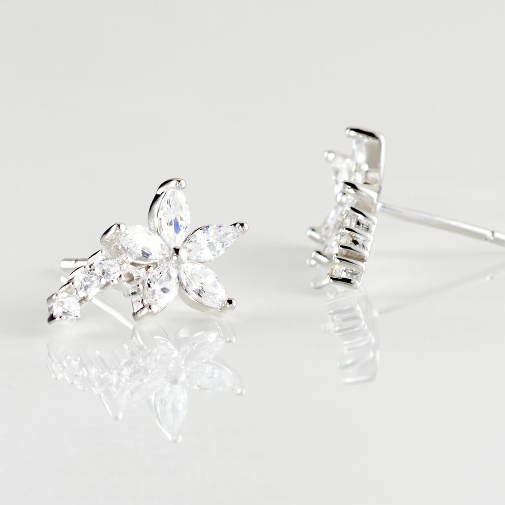 Histoire D'Or Boucles D'oreilles Puces Argent Blanc Florencio Oxydes De Zirconium 3 Histoire D'Or Boucles D'oreilles Puces Argent Blanc Florencio Oxydes De Zirconium – Image 3
