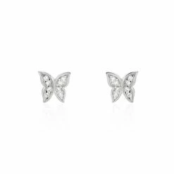 Histoire D'Or Boucles D'oreilles Puces Cadfan Argent Blanc Oxyde