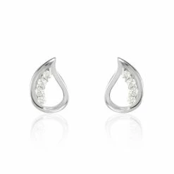Histoire D'Or Boucles D'oreilles Puces Argent Blanc Sylvan Oxydes De Zirconium