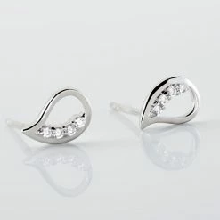 Histoire D'Or Boucles D'oreilles Puces Argent Blanc Sylvan Oxydes De Zirconium -Colliers Fantaisie Soldes FAOFBZW1QK view2