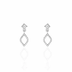 Histoire D'Or Boucles D'oreilles Pendantes Buxenus Argent Oxyde De Zirconium