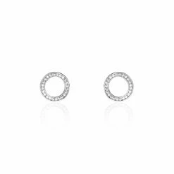 Histoire D'Or Boucles D'oreilles Puces Prisco Argent Blanc Oxyde De Zirconium