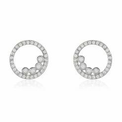 Histoire D'Or Boucles D'oreilles Puces Argent Blanc Ursine Oxydes De Zirconium