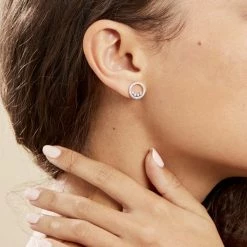 Histoire D'Or Boucles D'oreilles Puces Argent Blanc Ursine Oxydes De Zirconium -Colliers Fantaisie Soldes FAOFBZW1TO model0