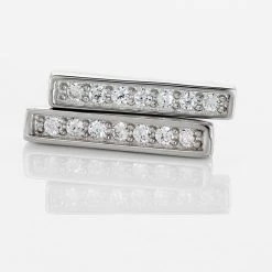 Histoire D'Or Boucles D'oreilles Puces Argent Blanc Reginus Oxydes De Zirconium -Colliers Fantaisie Soldes FAOFBZW1UK view2