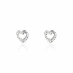 Histoire D'Or Boucles D'oreilles Puces Argent Blanc Centondis Oxydes De Zirconium