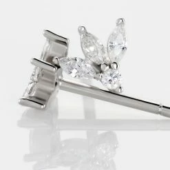 Histoire D'Or Boucles D'oreilles Puces Argent Blanc Ursinin Oxydes De Zirconium -Colliers Fantaisie Soldes FAOFBZW1US view2