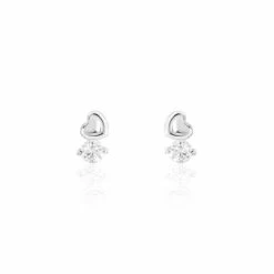Histoire D'Or Boucles D'oreilles Puces Amani Argent Blanc Oxyde De Zirconium