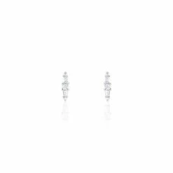 Histoire D'Or Boucles D'oreilles Puces Adriaan Argent Blanc Oxyde De Zirconium