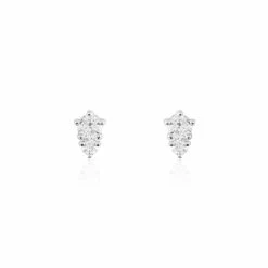 Histoire D'Or Boucles D'oreilles Puces Almira Argent Blanc Oxyde De Zirconium