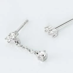 Histoire D'Or Boucles D'oreilles Dépareillées Argent Blanc Braden Oxyde De Zirconium -Colliers Fantaisie Soldes FAOFBZW1YR view2