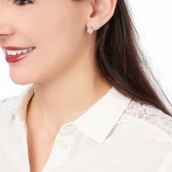 Histoire D'Or Boucles D'oreilles Pendantes Iris Argent Blanc Oxyde De Zirconium -Colliers Fantaisie Soldes FAOFBZW591 model0