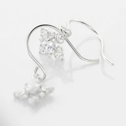 Histoire D'Or Boucles D'oreilles Pendantes Flocon Argent Blanc Oxyde De Zirconium -Colliers Fantaisie Soldes FAOFBZW987 view2