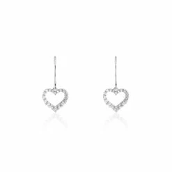 Histoire D'Or Boucles D'oreilles Pendantes Nermin Argent Blanc Oxyde De Zirconium