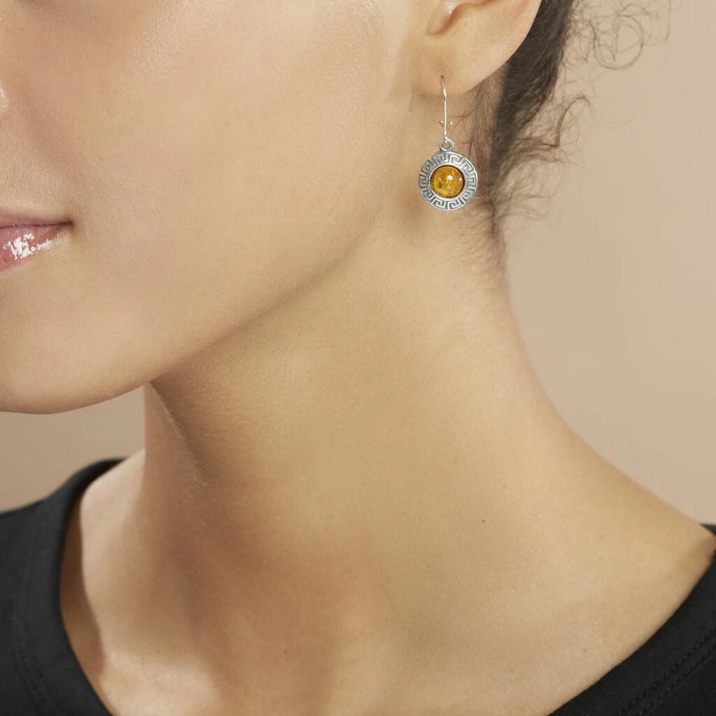 Histoire D'Or Boucles D'oreilles Argent Blanc Vieilli Adar Ambre 4 Histoire D'Or Boucles D'oreilles Argent Blanc Vieilli Adar Ambre – Image 4