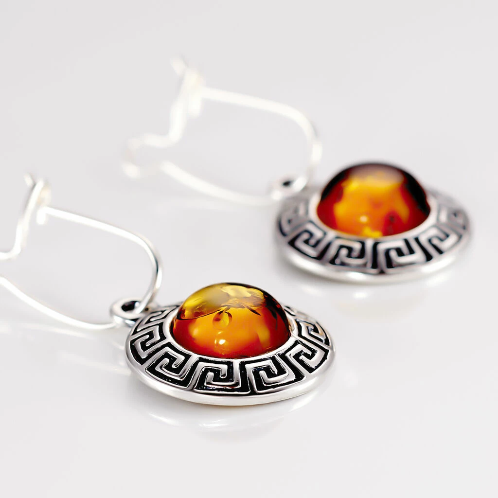 Histoire D'Or Boucles D'oreilles Argent Blanc Vieilli Adar Ambre 3 Histoire D'Or Boucles D'oreilles Argent Blanc Vieilli Adar Ambre – Image 3