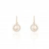 Histoire D'Or Boucles D'oreilles Pendantes Olivia Argent Rose Perle Culture Oxyde