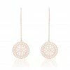 Histoire D'Or Boucles D'oreilles Pendantes Rotonda Argent Rose