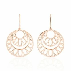 Histoire D'Or Boucles D'oreilles Pendantes Slorane Argent Rose