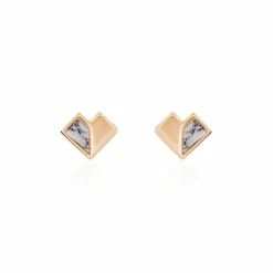 Histoire D'Or Boucles D'oreilles Puces Rossana Argent Rose Pierre De Synthese