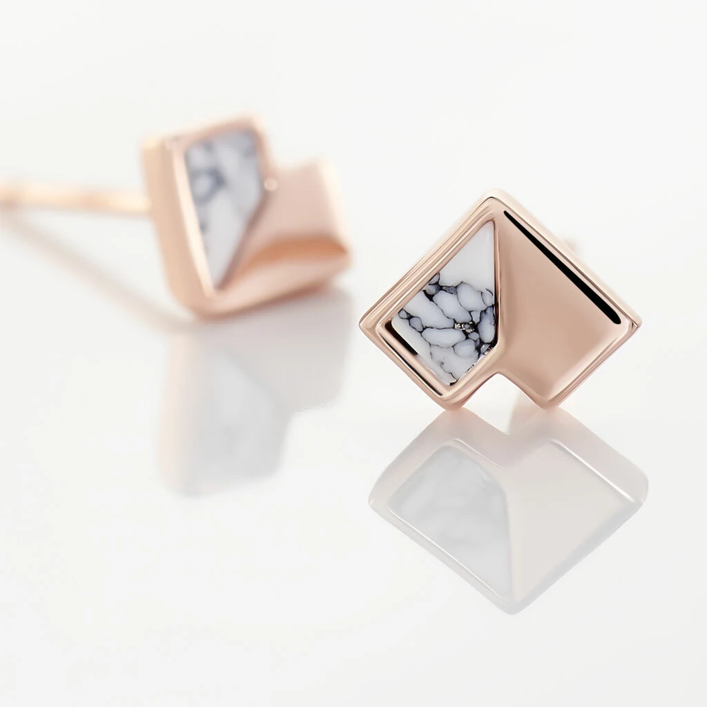 Histoire D'Or Boucles D'oreilles Puces Rossana Argent Rose Pierre De Synthese 3 Histoire D'Or Boucles D'oreilles Puces Rossana Argent Rose Pierre De Synthese – Image 3