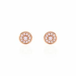 Histoire D'Or Boucles D'oreilles Puces Auxana Argent Rose Oxyde De Zirconium