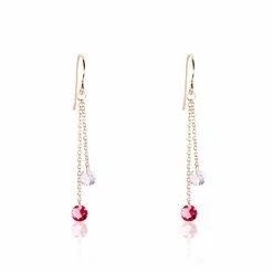 Histoire D'Or Boucles D'oreilles Pendantes Murial Argent Rose Oxyde