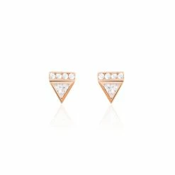 Histoire D'Or Boucles D'oreilles Puces Smita Argent Rose Oxyde De Zirconium