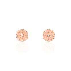 Histoire D'Or Boucles D'oreilles Puces Erinna Argent Rose Oxyde De Zirconium