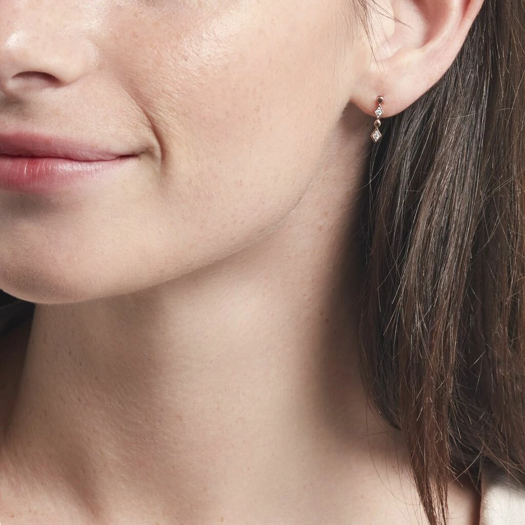 Histoire D'Or Boucles D'oreilles Puces Argent Rose Donaoxydes De Zirconium 4 Histoire D'Or Boucles D'oreilles Puces Argent Rose Donaoxydes De Zirconium – Image 4