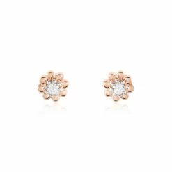 Histoire D'Or Boucles D'oreilles Puces Argent Rose Donella Oxyde De Zirconium