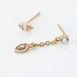 Histoire D'Or Boucles D'oreilles Dépareillées Argent Rose Braiden Oxyde De Zirconium -Colliers Fantaisie Soldes FAOFRZW466 view2