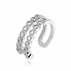 Histoire D'Or Bague D'oreille Unitaire Widar Argent Blanc Oxyde