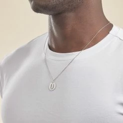 Histoire D'Or Pendentif Elio U Argent Blanc -Colliers Fantaisie Soldes FAPMBW0822 model3