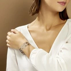 Histoire D'Or Bracelet Jonc Aelis Acier Blanc -Colliers Fantaisie Soldes FIBFBW0028 model0
