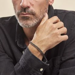 Histoire D'Or Bracelet Acier Noir Et Gris Cristiano -Colliers Fantaisie Soldes FIBH2W0193 model0