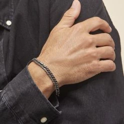 Histoire D'Or Bracelet Acier Noir Et Gris Cristiano -Colliers Fantaisie Soldes FIBH2W0193 model1