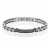 Histoire D'Or Bracelet Identite Acier Blanc Et Noir Blas