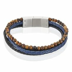 Histoire D'Or Bracelet Acier Blanc Ulric œil De Tigre