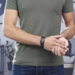 Histoire D'Or Bracelet Adriano Acier Blanc -Colliers Fantaisie Soldes FIBHBW003N model0