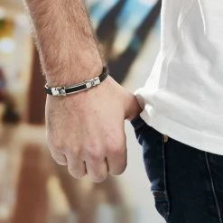 Histoire D'Or Bracelet Mathieu Acier Blanc -Colliers Fantaisie Soldes FIBHBW006B model0