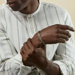 Histoire D'Or Bracelet Julien Acier Blanc 6 Histoire D'Or Bracelet Julien Acier Blanc -Colliers Fantaisie Soldes FIBHBW009S model0