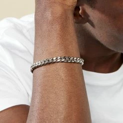 Histoire D'Or Bracelet Noah Maille Gourmette Acier Blanc -Colliers Fantaisie Soldes FIBHBW0461 model1